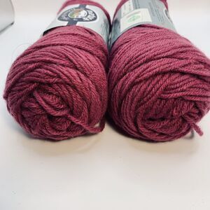 Lot Of 2 Natura Deluxe Acrylic Yarn 3 Oz Mulberry  NEW VINTAGE